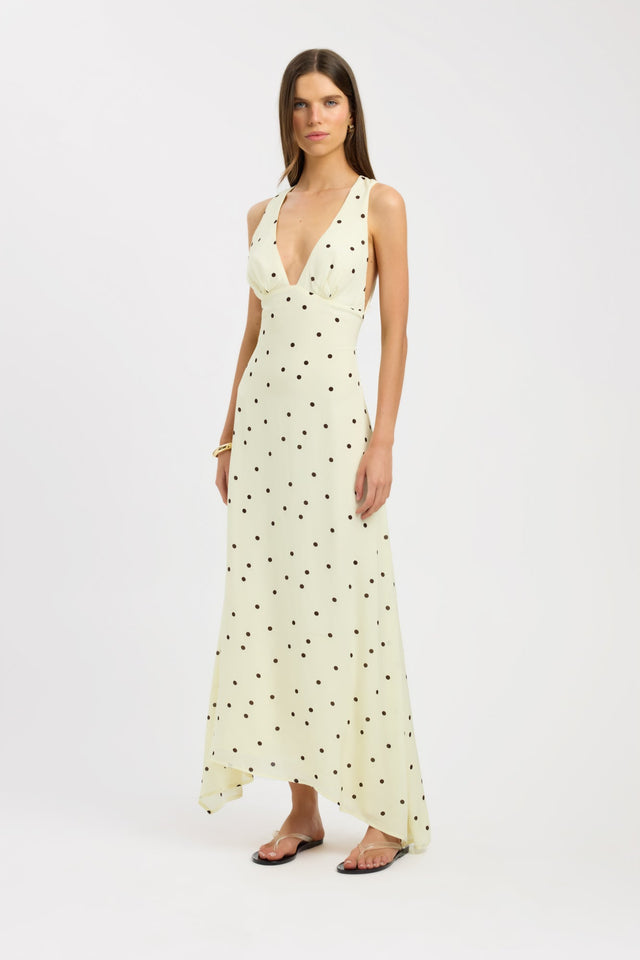 front Sofia Maxi Dress Kookai Aline Maxi Fitted Plungeneck womens-dresses 