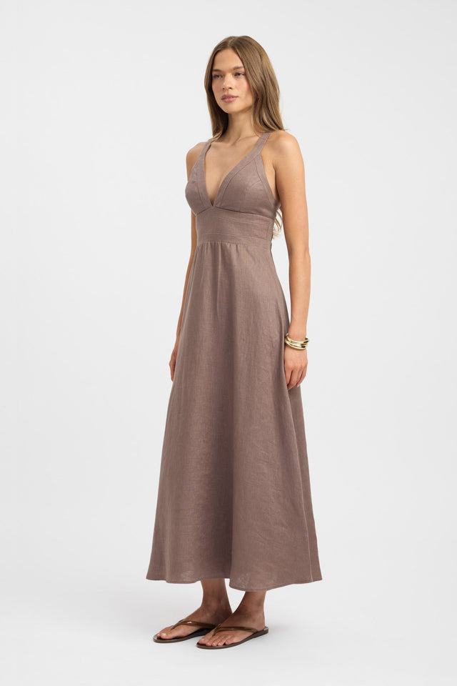 Palm Vee Maxi Dress