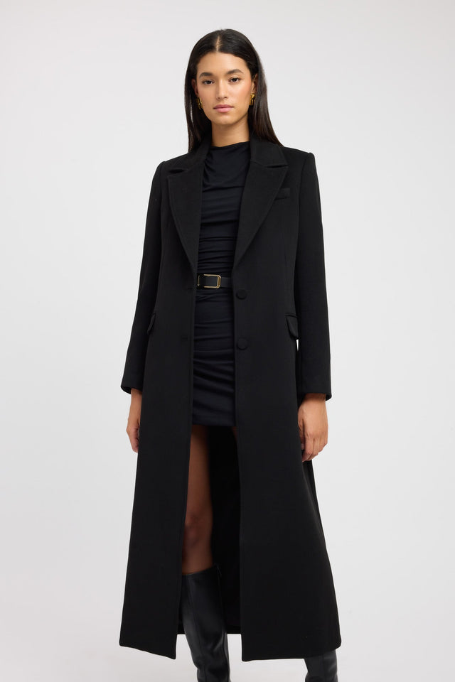 front Vienna Core Coat Kookai Long sleeve Overcoat Full length womens-coats-and-jackets 