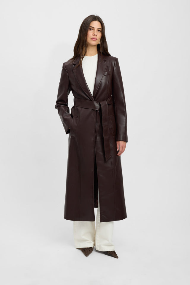 product Phoenix Trench Kookai Long sleeve Trench-coat Full length brown womens-coats-and-jackets 
