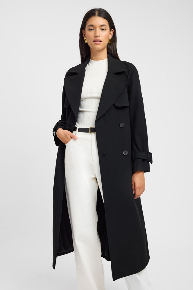front Berlin Trench Kookai Long sleeve Trench-coat Full length womens-coats-and-jackets 