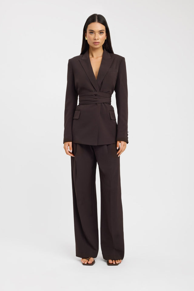 side Opal Blazer Kookai Long sleeve Blazer Full length brown womens-coats-and-jackets 