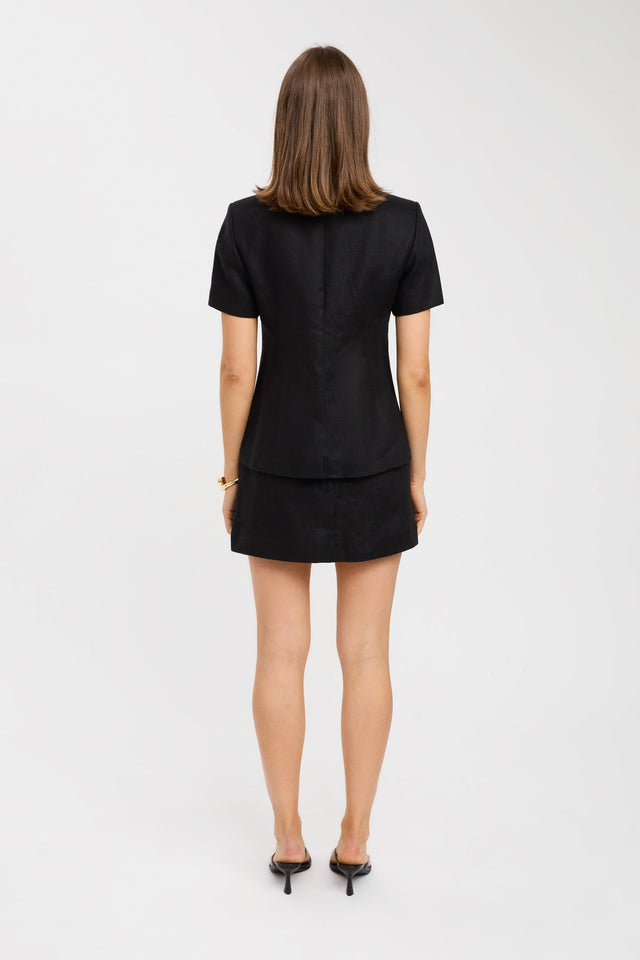 back Palm Short Sleeve Blazer Kookai Relaxed V-neck Short sleeves Womens-Blouse 