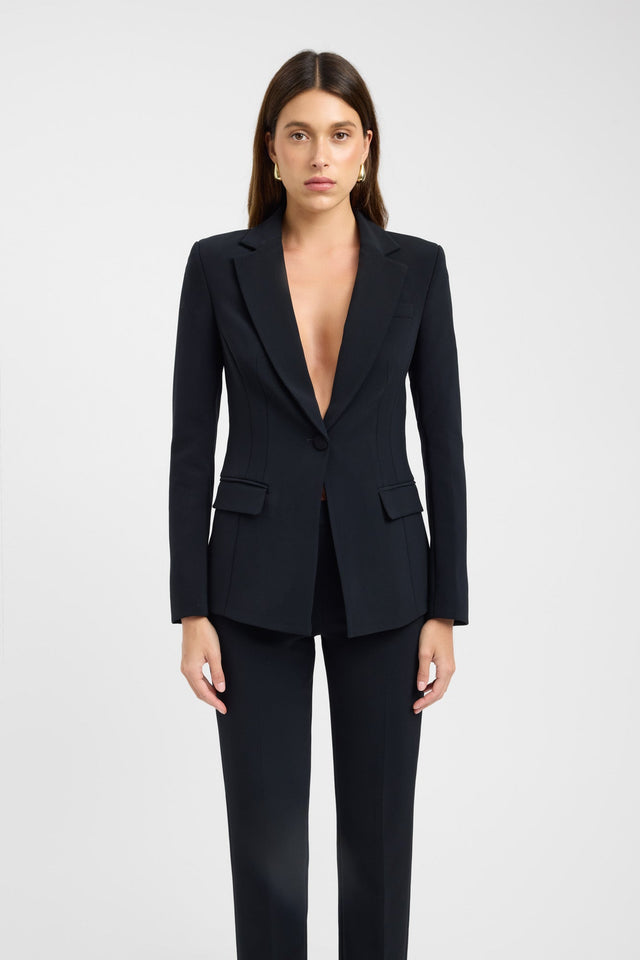 front Alto Tailored Blazer Kookai Long sleeve Blazer Regular beige womens-coats-and-jackets 