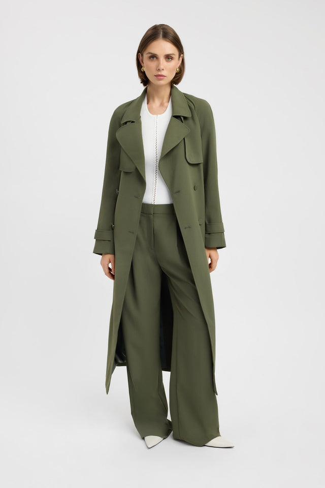 front Opal Trench Kookai Long sleeve Trench-coat Full length black womens-coats-and-jackets 