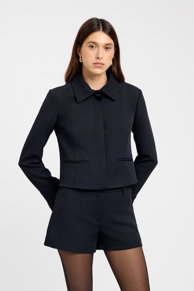 front Ariel Curve Jacket Kookai Long sleeve Regular Short brown womens-coats-and-jackets 