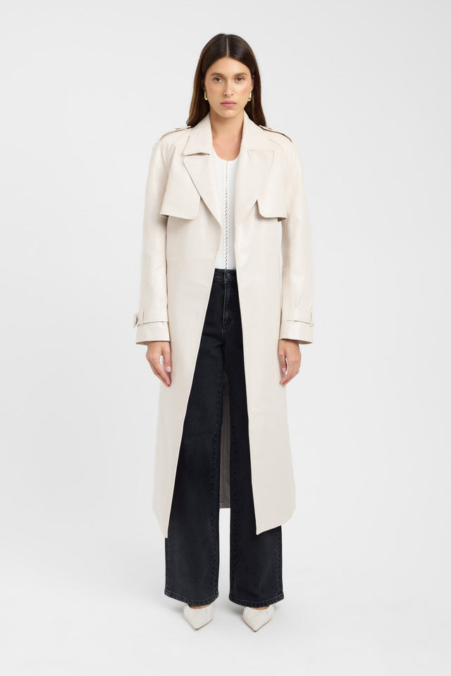 front Andes Trench Coat Kookai Long sleeve Trench-coat Full length black womens-coats-and-jackets 