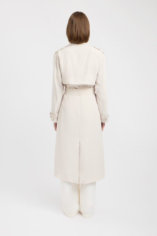 back Serge Trench Coat Kookai Long sleeve Full length brown womens-coats-and-jackets 