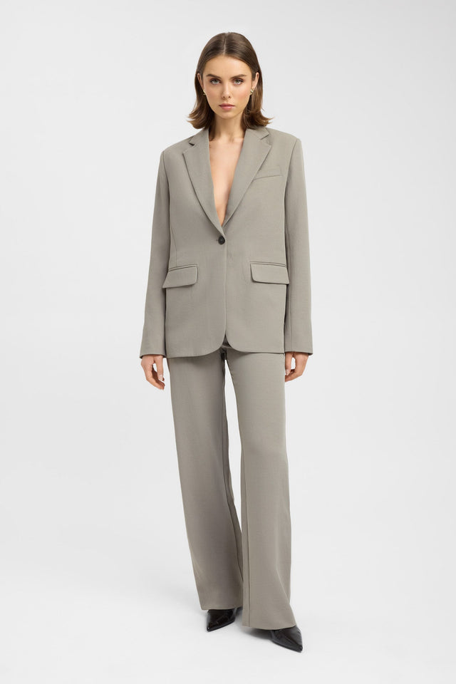 side Ariel Button Blazer Kookai Long sleeve Blazer Regular grey womens-coats-and-jackets 