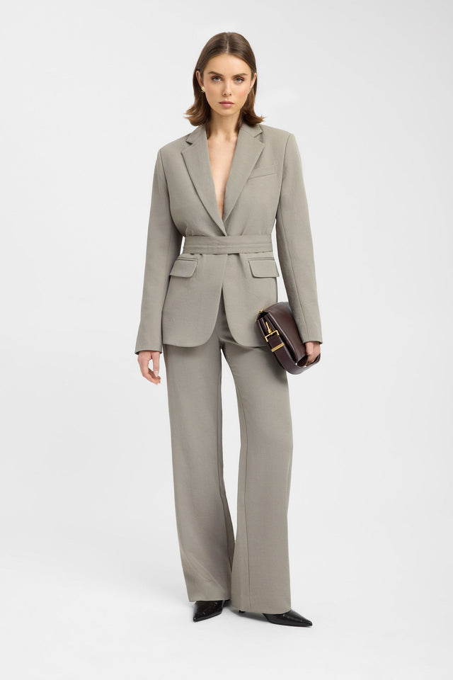 side Ariel Button Blazer Kookai Long sleeve Blazer Regular grey womens-coats-and-jackets 