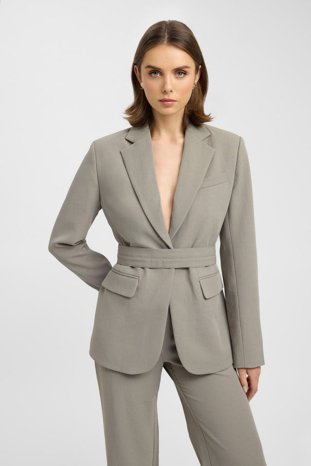 front Ariel Button Blazer Kookai Long sleeve Blazer Regular grey womens-coats-and-jackets 