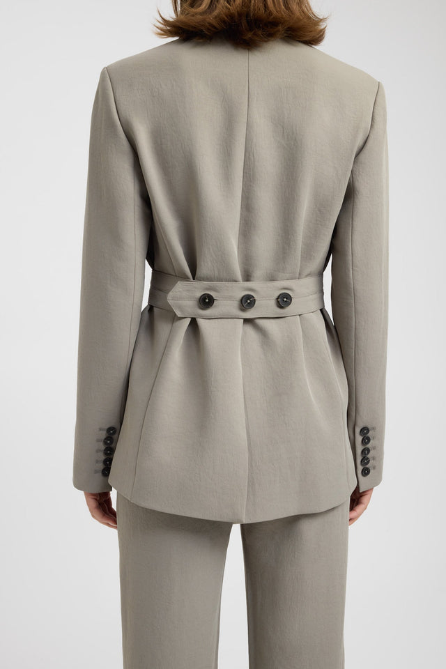 back Ariel Button Blazer Kookai Long sleeve Blazer Regular grey womens-coats-and-jackets 