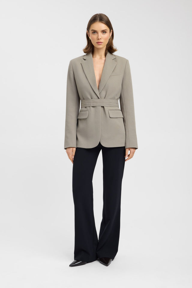 front Ariel Button Blazer Kookai Long sleeve Blazer Regular grey womens-coats-and-jackets 