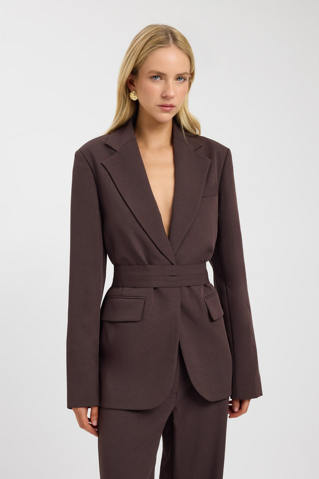 front Ariel Button Blazer Kookai Long sleeve Blazer Full length womens-coats-and-jackets 