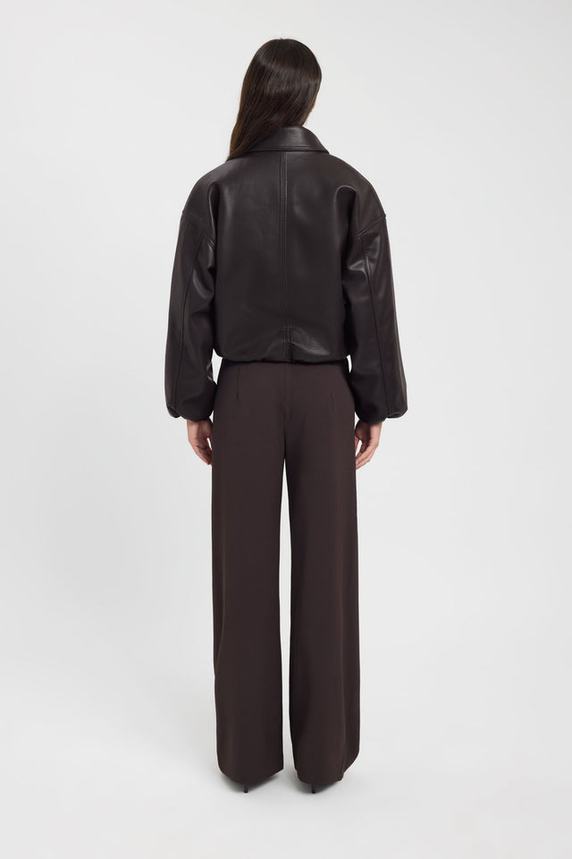 Designed as the Heavy Phoenix Bomber Jacket in womens coats and jackets with full puffed sleeves and short oversized fit in black back