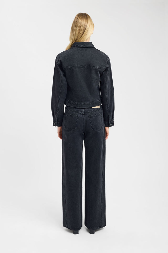 back Saxon Jacket Kookai Long sleeve Denim Short womens-coats-and-jackets 
