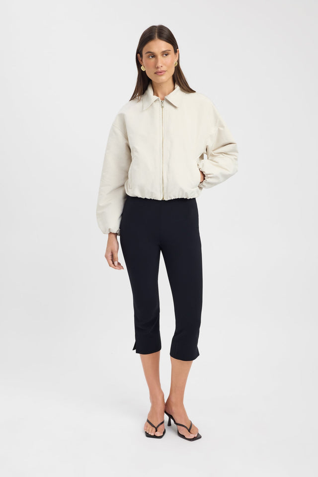 front Kora Collared Jacket Kookai Long sleeve Regular Short black womens-coats-and-jackets 