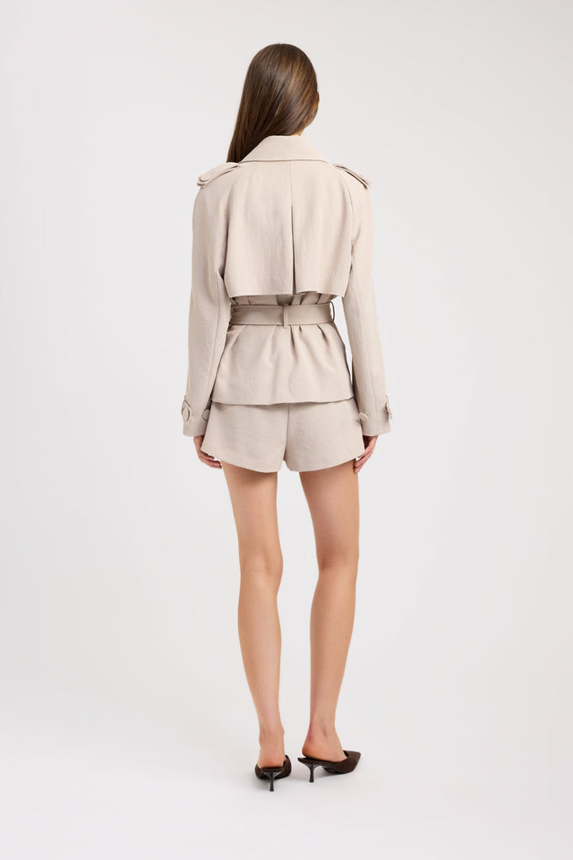 back Ariel Cropped Jacket Kookai Long sleeve Trench-coat Short womens-coats-and-jackets 