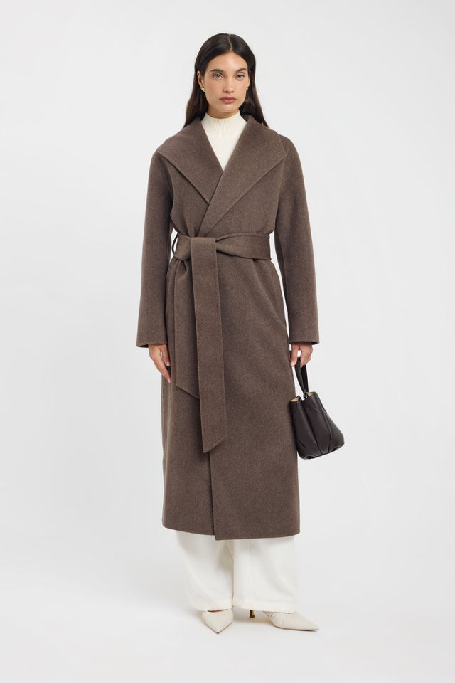 front Dresden Wool Coat Kookai Long sleeve Overcoat Full length womens-coats-and-jackets 