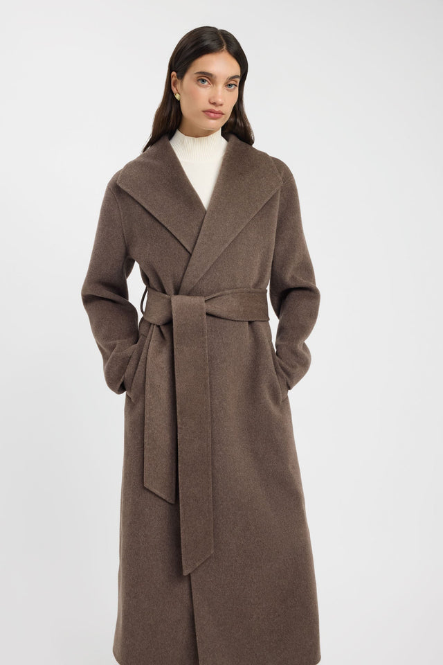 front Dresden Wool Coat Kookai Long sleeve Overcoat Full length womens-coats-and-jackets 