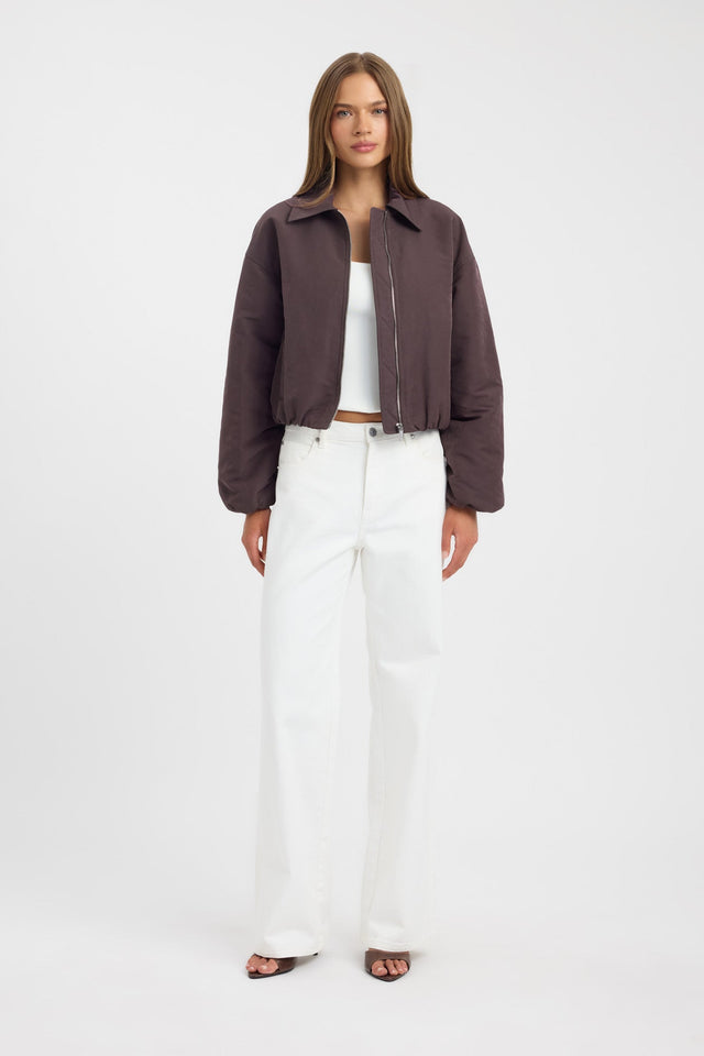 front Kora Collared Jacket Kookai Long sleeve Bomber Short womens-coats-and-jackets 