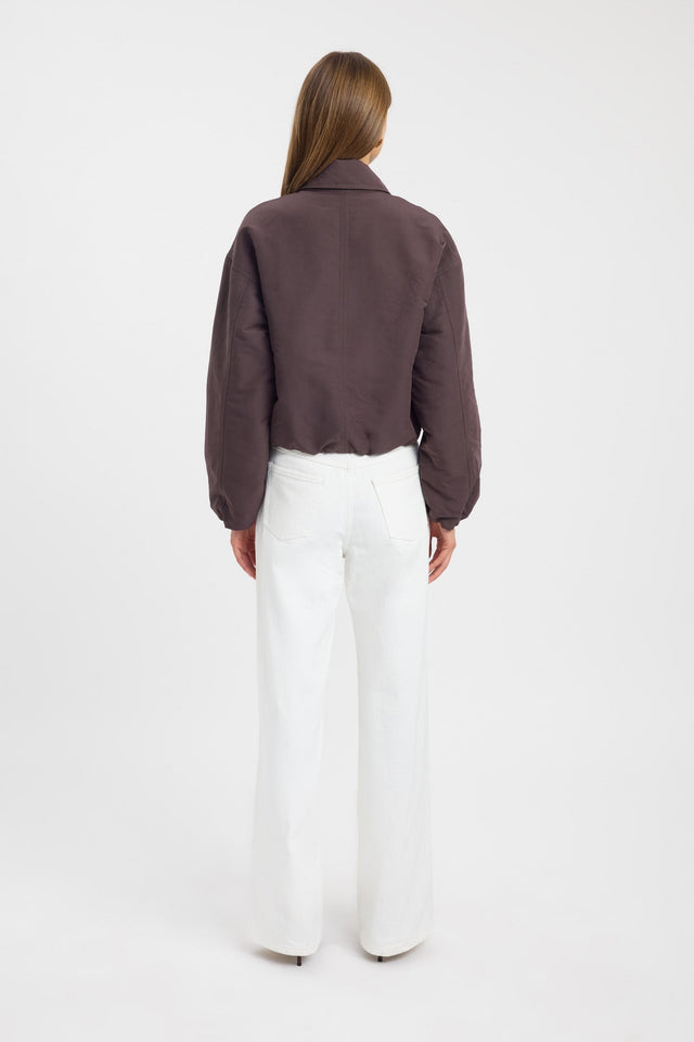 back Kora Collared Jacket Kookai Long sleeve Bomber Short womens-coats-and-jackets 