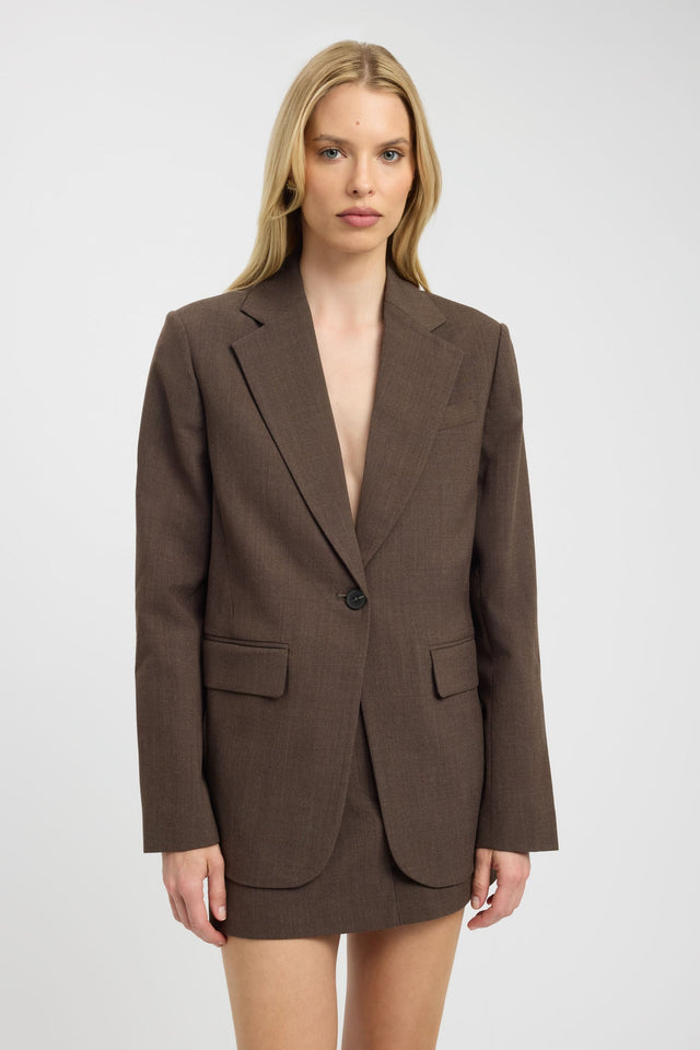 front Ashford Button Blazer Kookai Long sleeve Blazer Full length womens-coats-and-jackets 