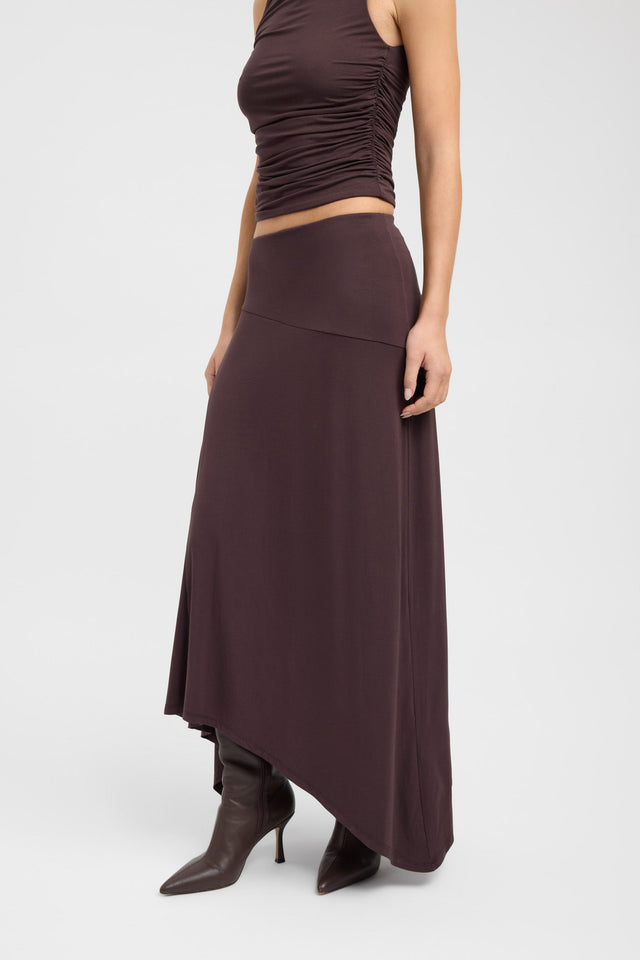 side Zali Skirt Kookai Asymmetry Maxi grey womens-skirts 