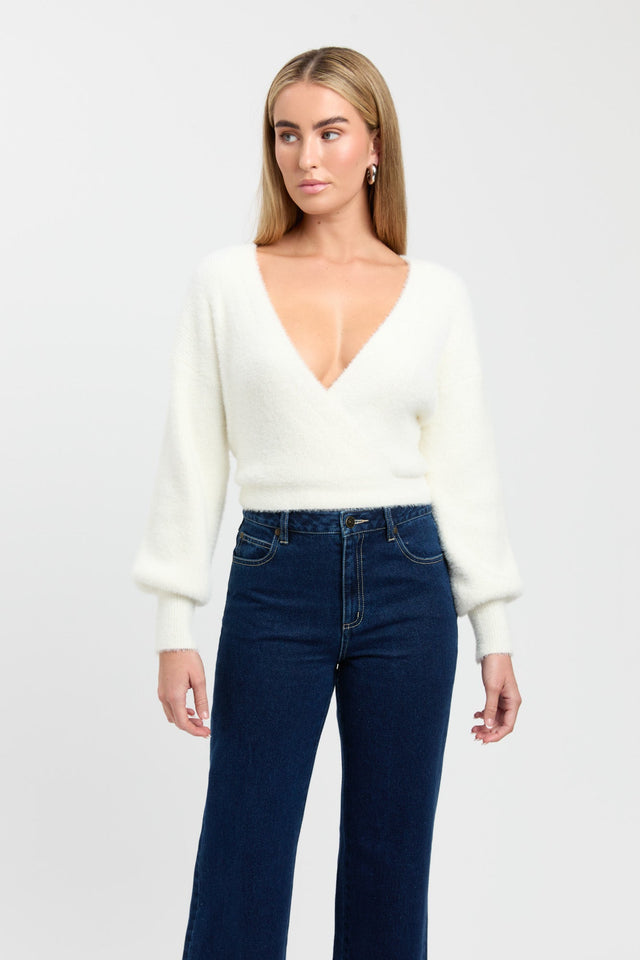 product Mylo Wrap Cardigan Kookai Fitted Boatneck Long sleeve Womens-Blouse 