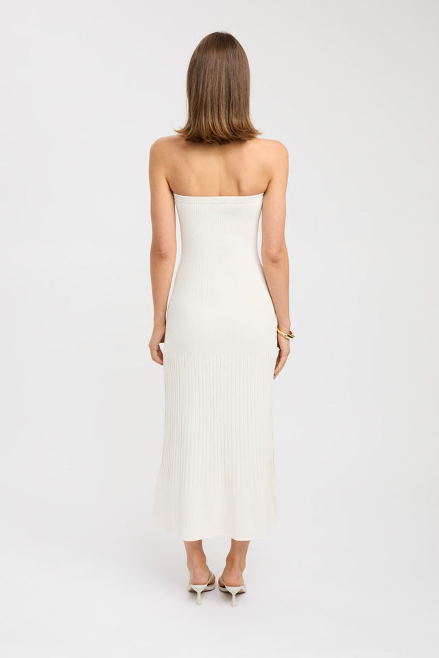 back Serah Strapless Dress Kookai Straight Midi Fitted Straight black womens-dresses 