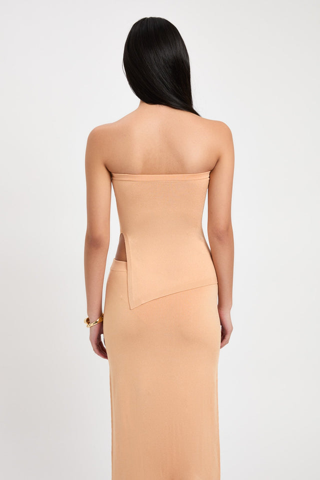 front Isla Top Kookai Fitted Asymmetry Sleeveless Womens-Blouse 