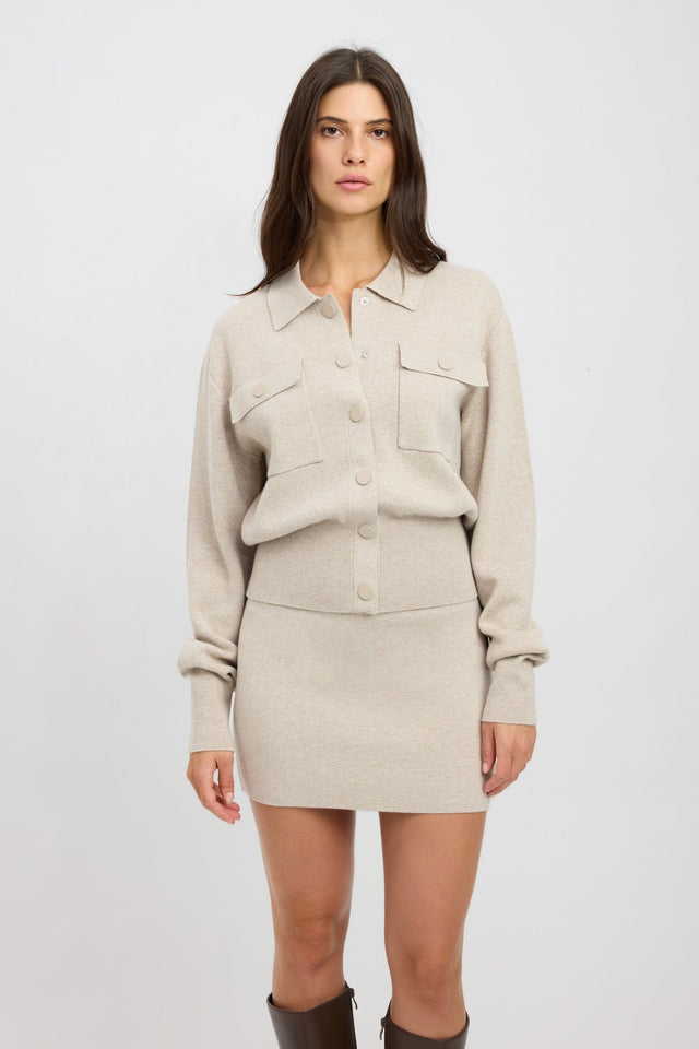 side Amelia Knit Jacket Kookai Long sleeve Regular Regular womens-coats-and-jackets 