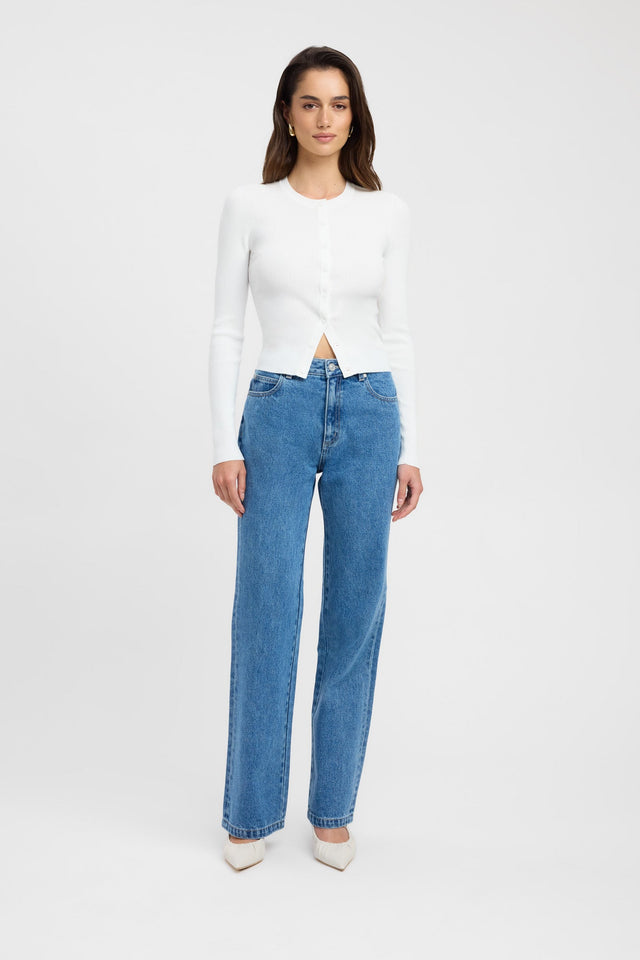 side Lola Cardigan Kookai Full sleeve Fitted beige womens-cardigans 