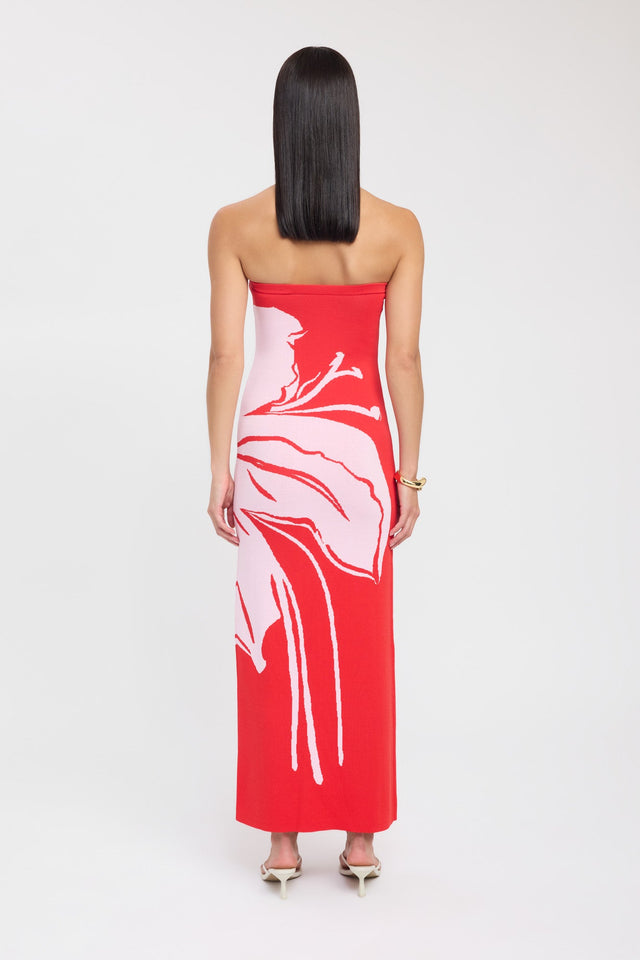back Aloha Strapless Dress Kookai Straight Maxi Fitted Straight darkblue womens-dresses 