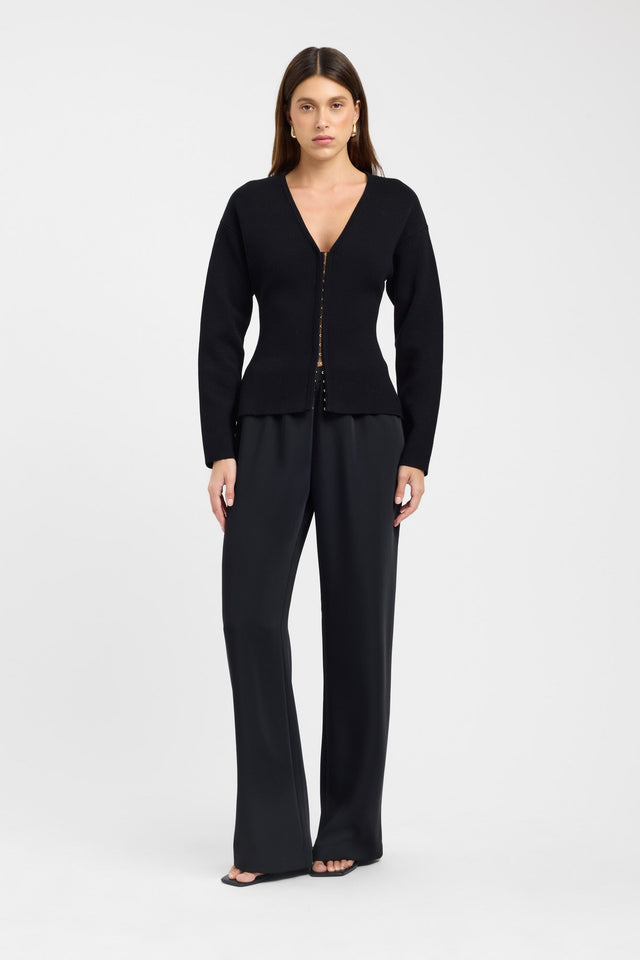 side Jasper Hook Top Kookai Relaxed Plungeneck Long sleeve Womens-Blouse 