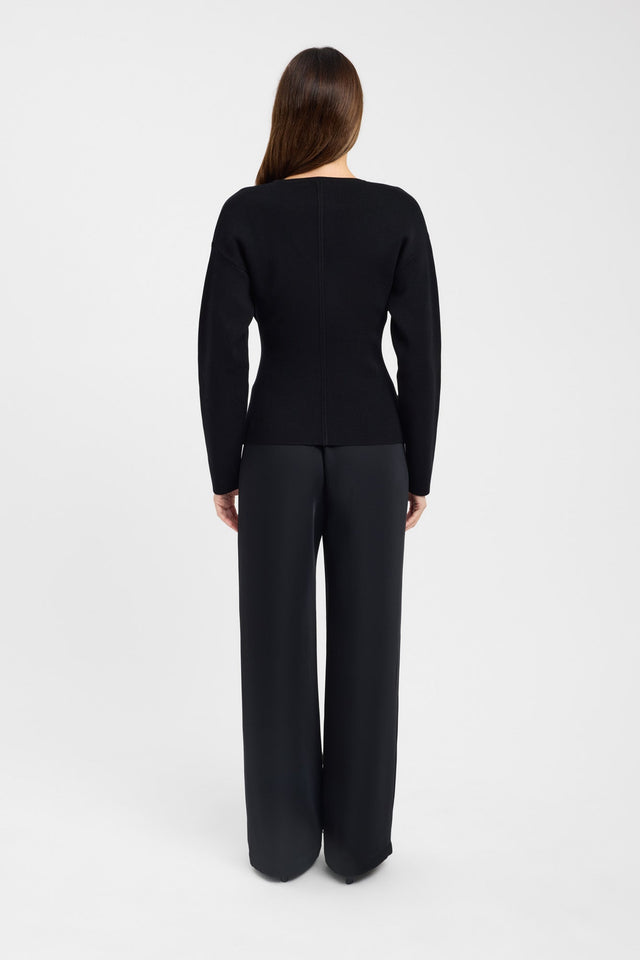 back Jasper Hook Top Kookai Relaxed Plungeneck Long sleeve Womens-Blouse 