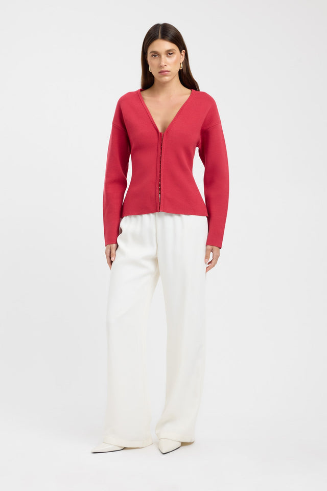 side Jasper Hook Top Kookai Relaxed V-neck Long sleeve Womens-Blouse 