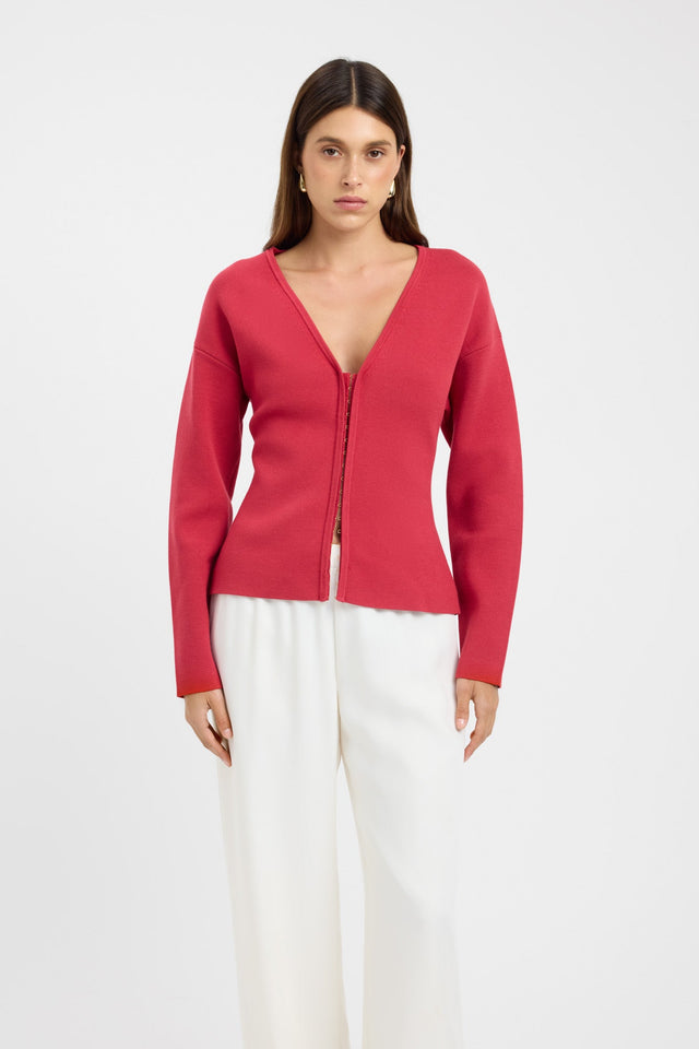 front Jasper Hook Top Kookai Relaxed Plungeneck Long sleeve Womens-Blouse 