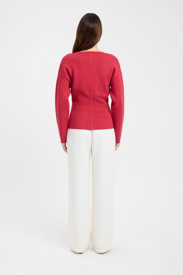 back Jasper Hook Top Kookai Relaxed Plungeneck Long sleeve Womens-Blouse 