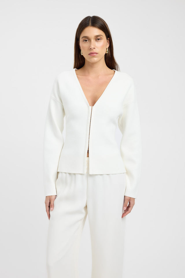 front Jasper Hook Top Kookai Relaxed V-neck Long sleeve Womens-Blouse 