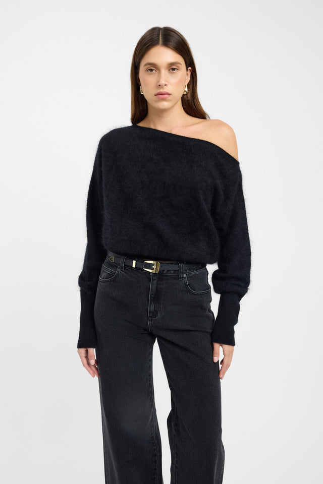 side Geneva One Shoulder Jumper Kookai Asymmetry Relaxed beige womens-jumpers 