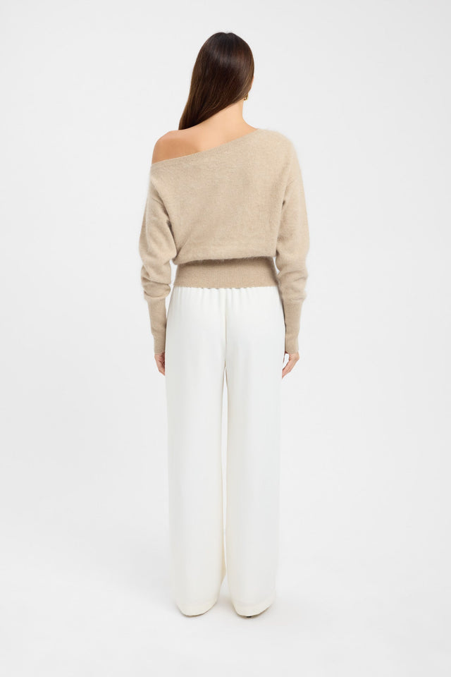 back Geneva One Shoulder Jumper Kookai Asymmetry Relaxed brown womens-jumpers 