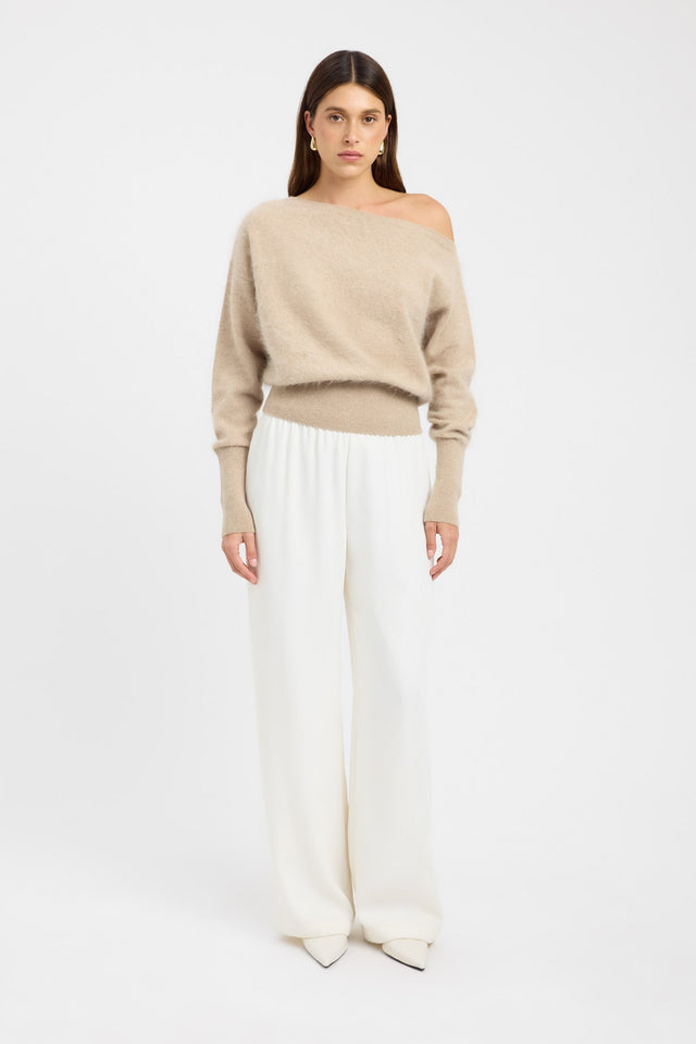 side Geneva One Shoulder Jumper Kookai Asymmetry Relaxed brown womens-jumpers 