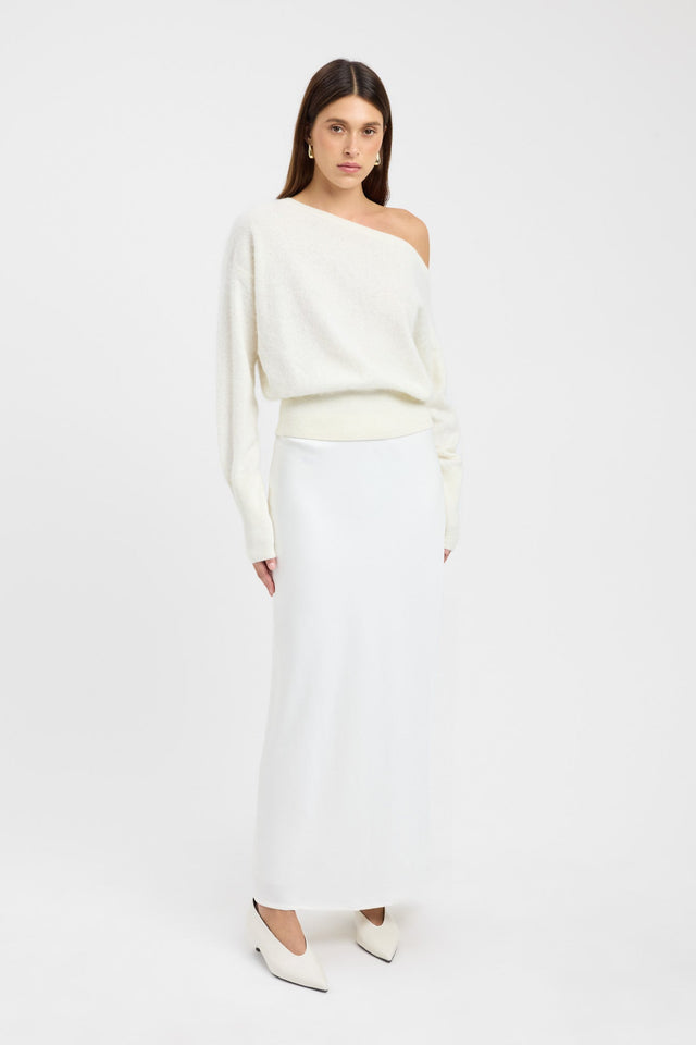 side Geneva One Shoulder Jumper Kookai Asymmetry Relaxed brown womens-jumpers 