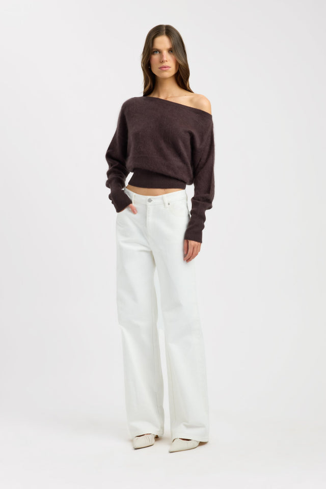 side Geneva One Shoulder Jumper Kookai Asymmetry Relaxed womens-jumpers 