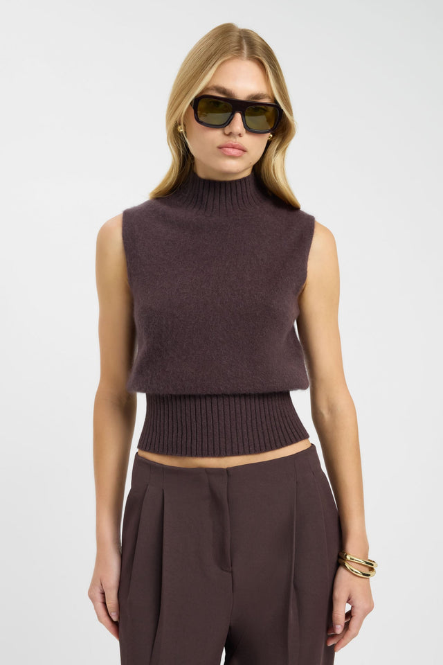 front Geneva Tank Kookai Fitted High-neck womens-singlets 