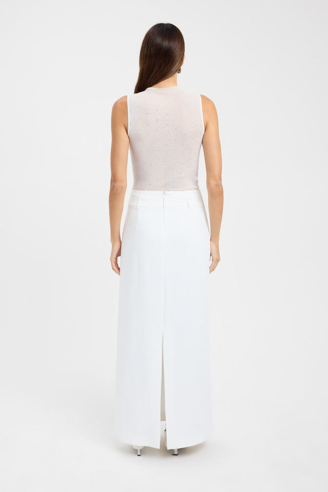 back Marcela Knit Top Kookai Fitted Highneck Sleeveless Womens-Blouse 