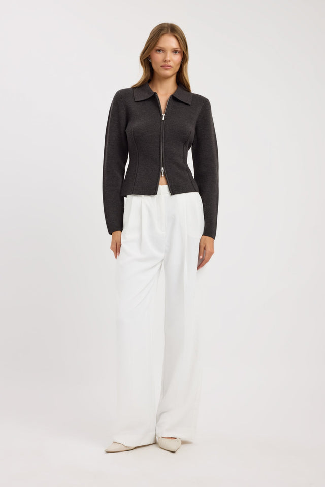 side Ziggy Zip Knit Cardigan Kookai Long sleeve Regular Regular womens-coats-and-jackets 