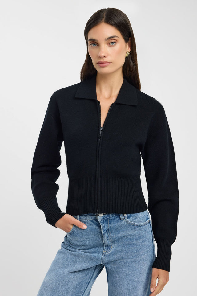 front Dalton Collared Cardigan Kookai Relaxed V-neck Long sleeve Womens-Blouse 