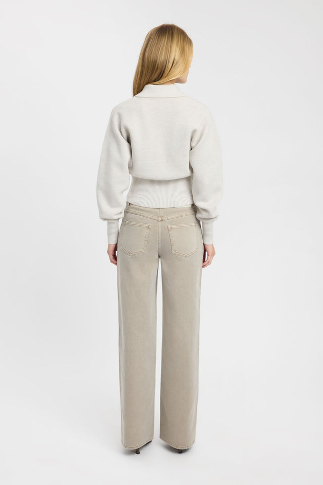 Designed with the Dalton Collared Cardigan womens jumper featuring fitted ivory back